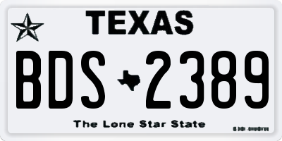 TX license plate BDS2389