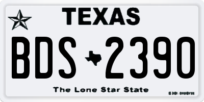 TX license plate BDS2390