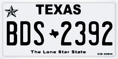TX license plate BDS2392
