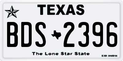 TX license plate BDS2396