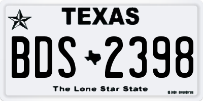 TX license plate BDS2398