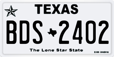 TX license plate BDS2402