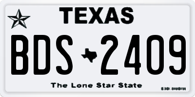 TX license plate BDS2409