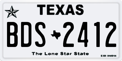 TX license plate BDS2412