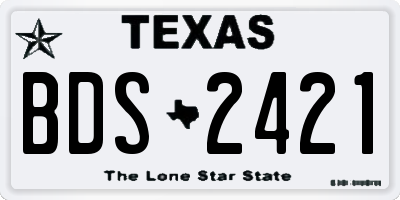 TX license plate BDS2421