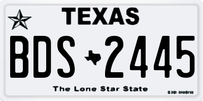 TX license plate BDS2445