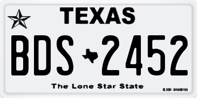 TX license plate BDS2452