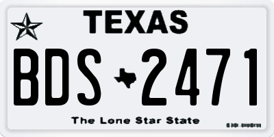 TX license plate BDS2471