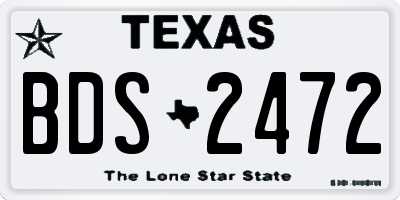 TX license plate BDS2472