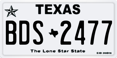 TX license plate BDS2477