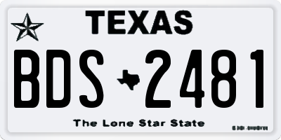 TX license plate BDS2481
