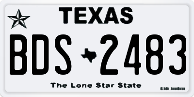 TX license plate BDS2483
