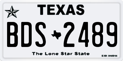 TX license plate BDS2489