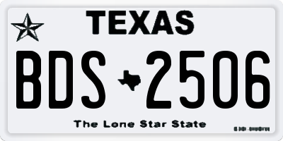 TX license plate BDS2506