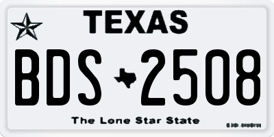 TX license plate BDS2508