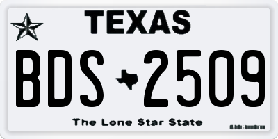 TX license plate BDS2509