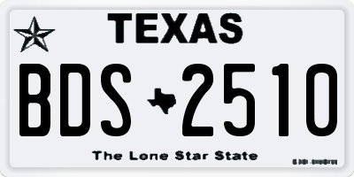 TX license plate BDS2510