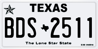 TX license plate BDS2511
