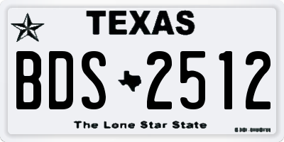 TX license plate BDS2512