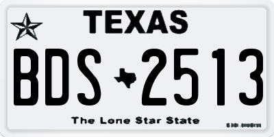TX license plate BDS2513