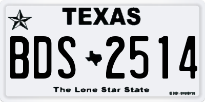 TX license plate BDS2514