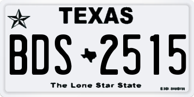 TX license plate BDS2515