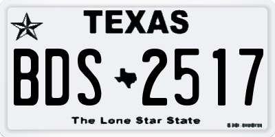 TX license plate BDS2517
