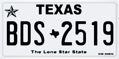 TX license plate BDS2519