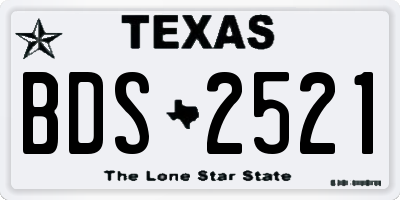 TX license plate BDS2521