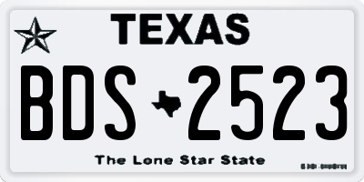 TX license plate BDS2523