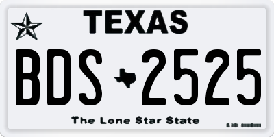TX license plate BDS2525