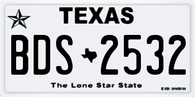 TX license plate BDS2532