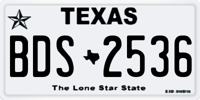 TX license plate BDS2536