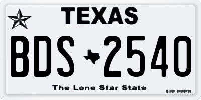 TX license plate BDS2540