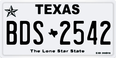 TX license plate BDS2542