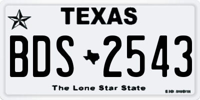 TX license plate BDS2543