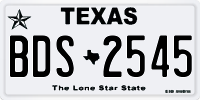 TX license plate BDS2545