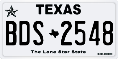 TX license plate BDS2548