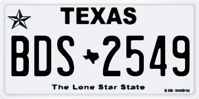 TX license plate BDS2549