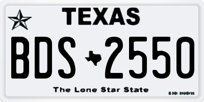 TX license plate BDS2550