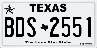 TX license plate BDS2551