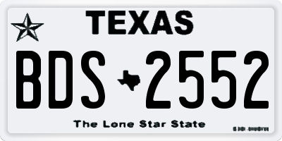 TX license plate BDS2552