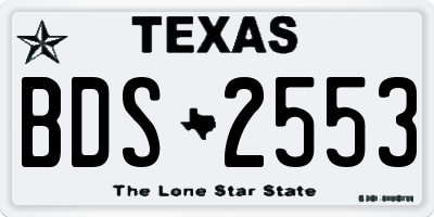 TX license plate BDS2553