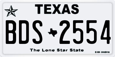 TX license plate BDS2554