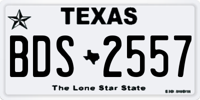 TX license plate BDS2557