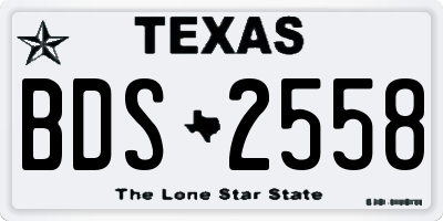TX license plate BDS2558