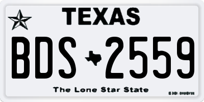 TX license plate BDS2559