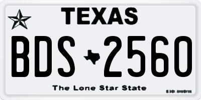 TX license plate BDS2560