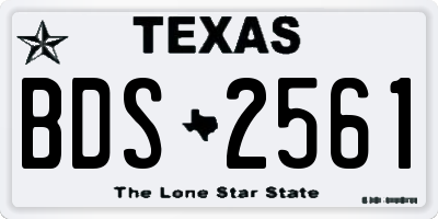 TX license plate BDS2561