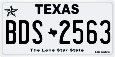 TX license plate BDS2563